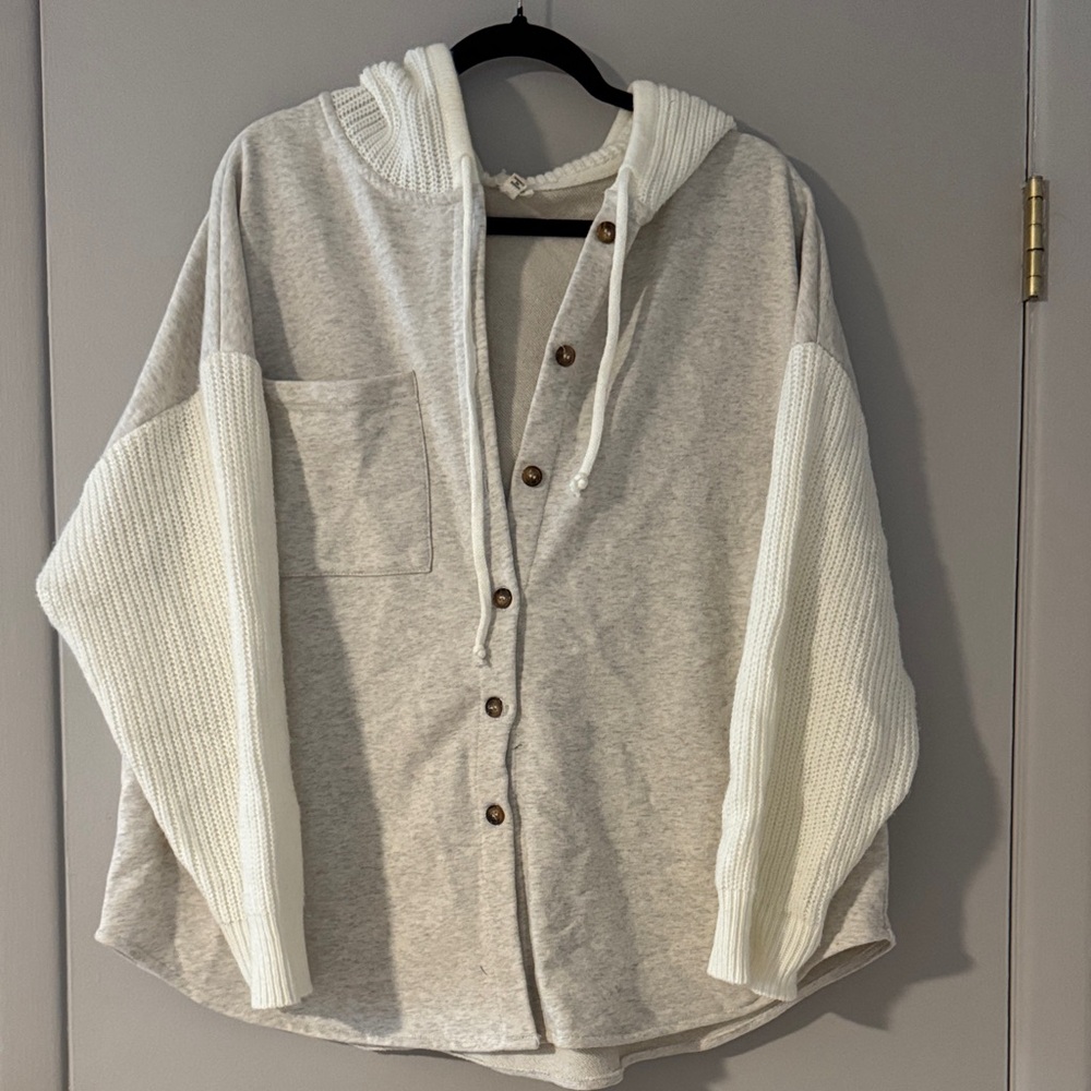 POL Cream and Black Knit Cardigan